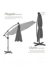 Parasol de brazo articulado ARTEMIS gris