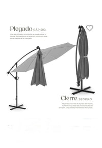 Parasol de brazo articulado ARTEMIS gris