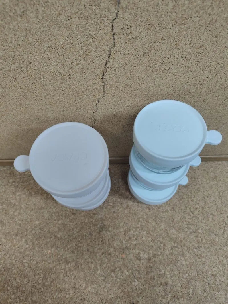 6 Recipientes de vidrio para porciones 150ml Beaba