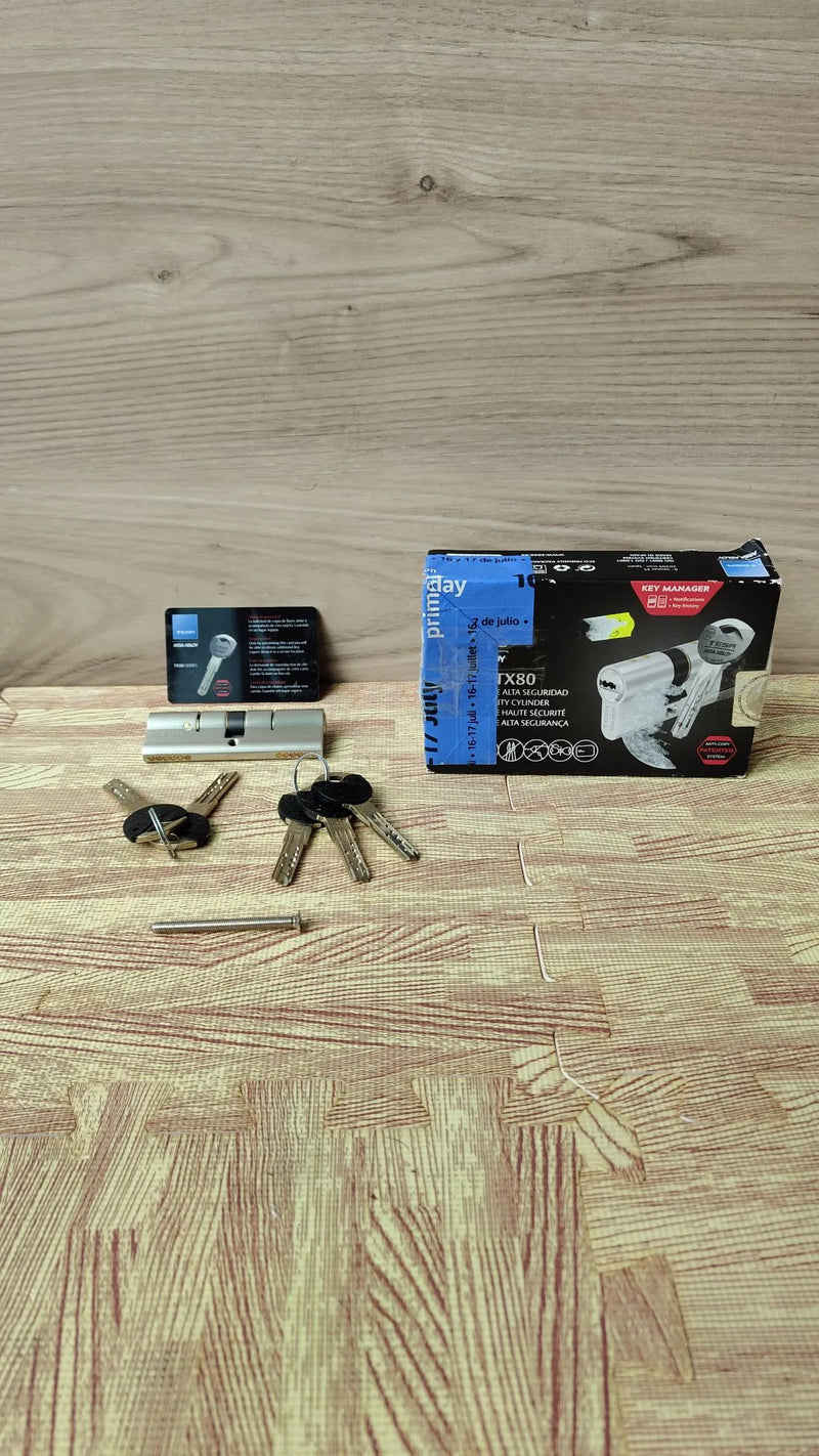 Cilindro europeo TX80, 85 x 30 mm, compatible con cerraduras