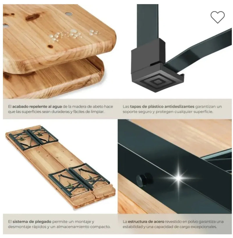 Conjunto de mesa y banco