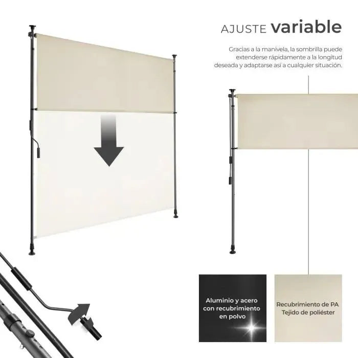 Toldo de pinza para exterior color beige