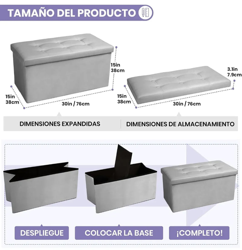 Puff y banco de almacenaje de 80L - Cosyland