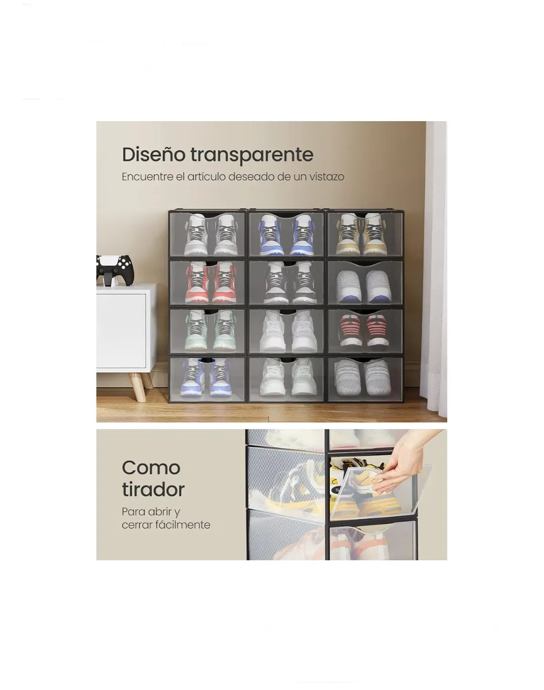 Cajas para Zapatos, Organizador de Zapatos de Plástico,