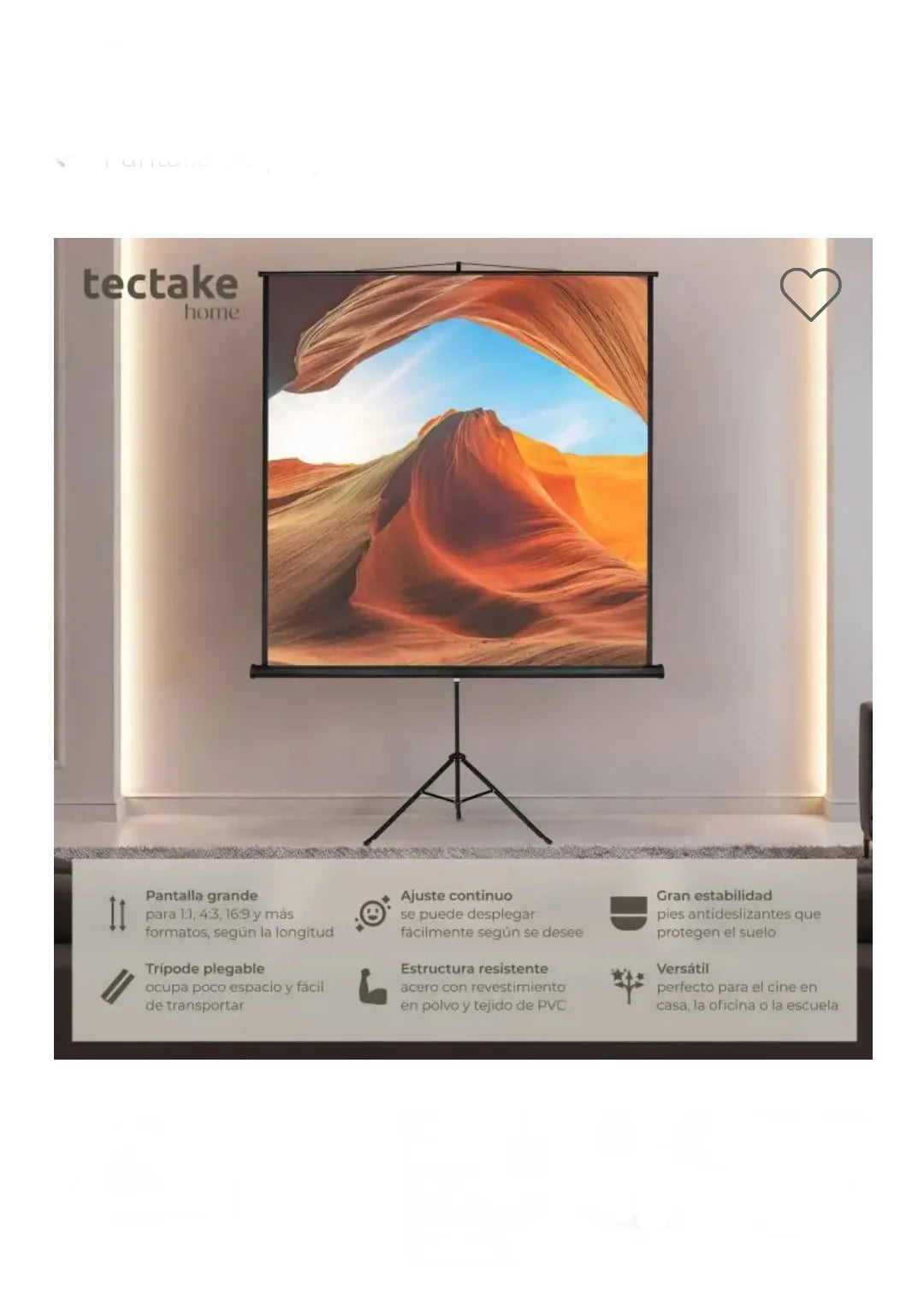 pantalla con trípode 152x152cm