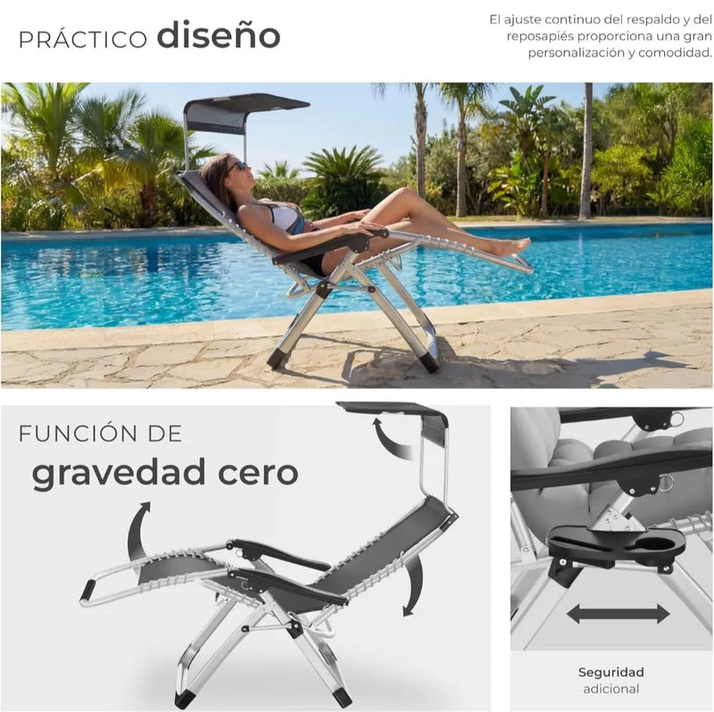Silla Tumbona Plegable para Playa y Jardín