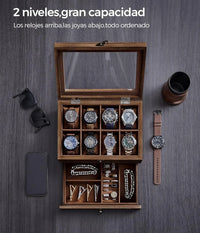Caja de relojes con 8 ranuras