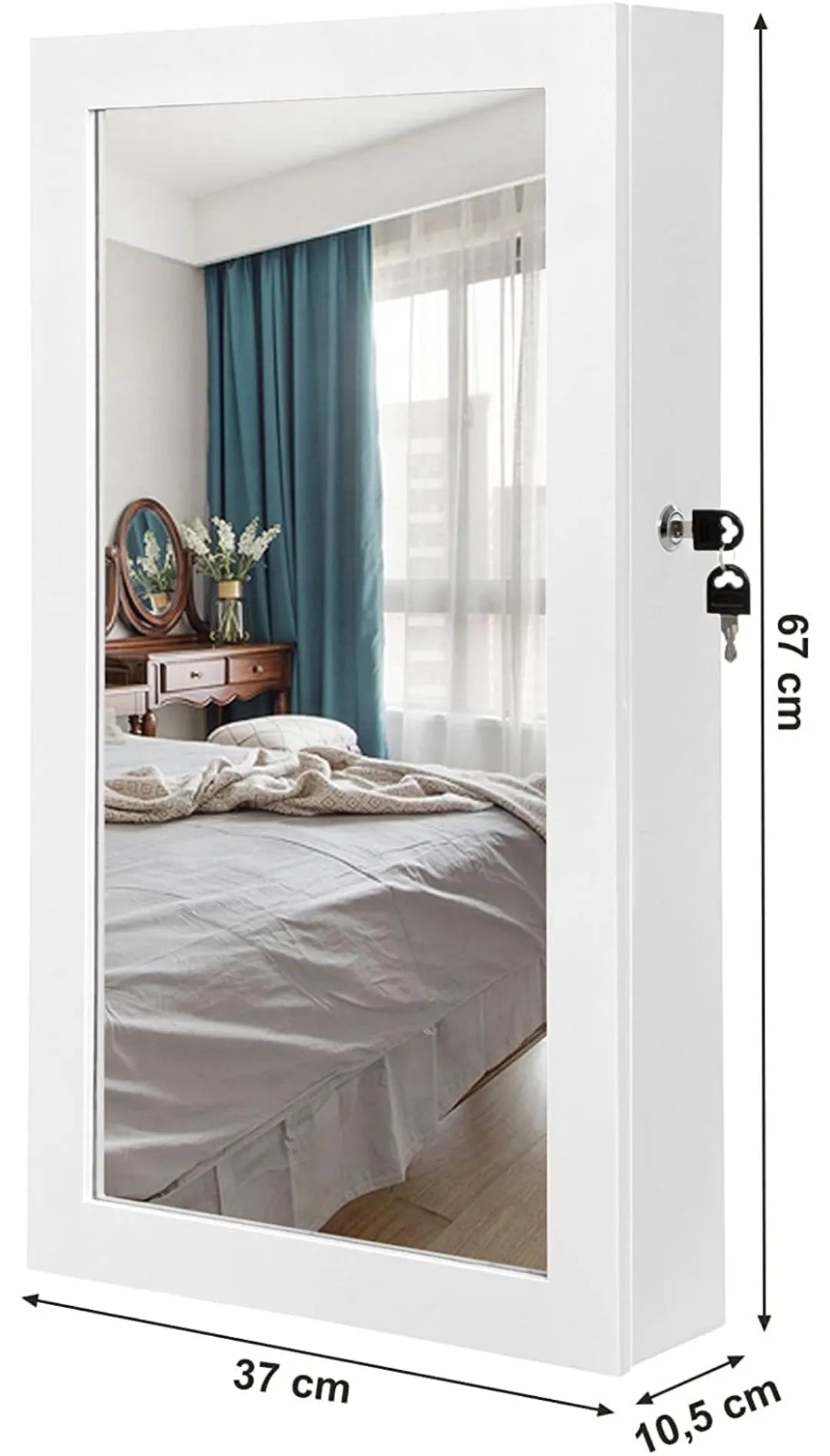 Armario joyero de pared con espejo