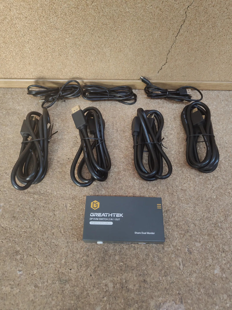 Displayport KVM Switch Dual Monitor 2 Puertos, 4K a 60Hz