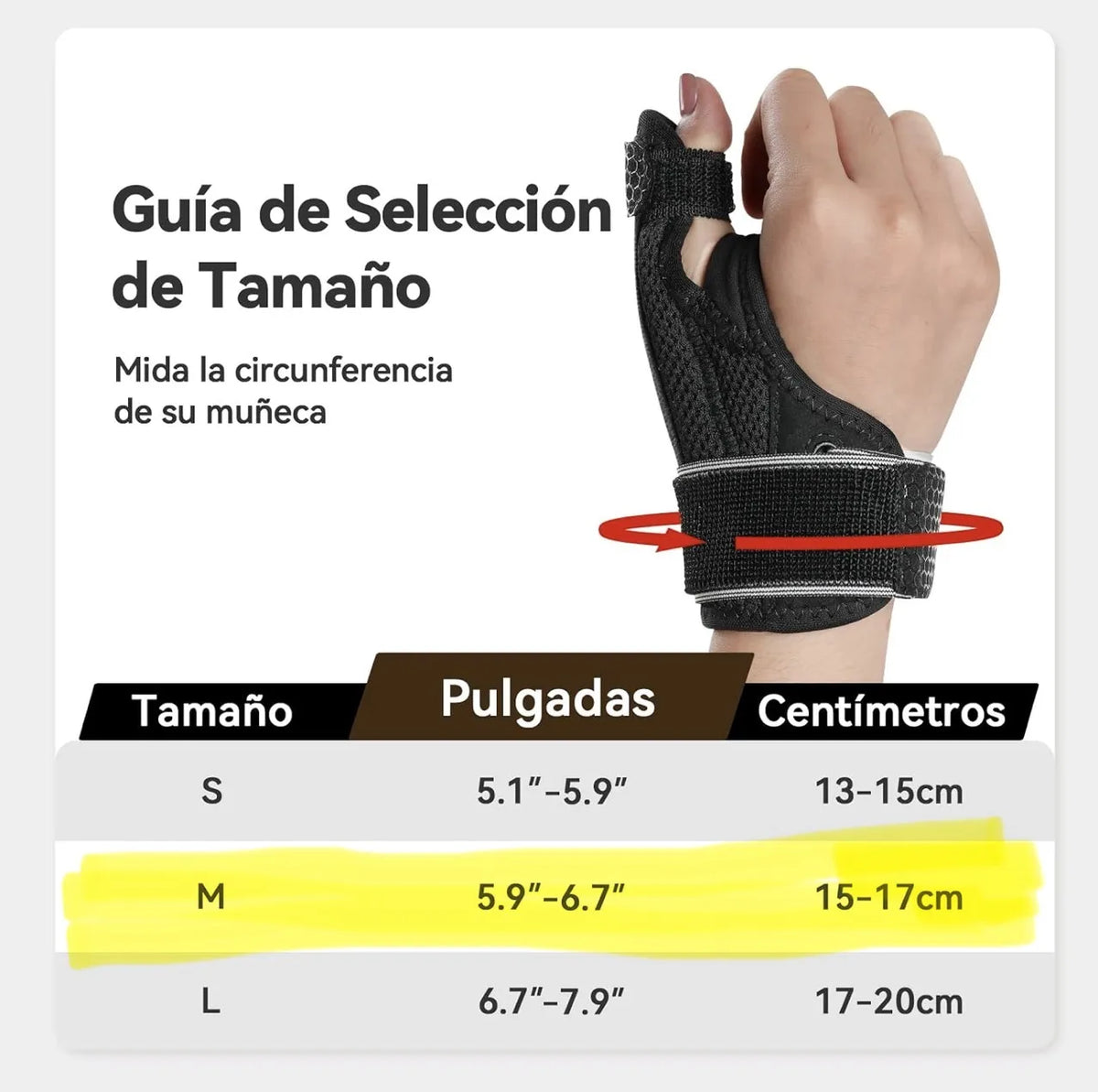 Muñequera para pulgar