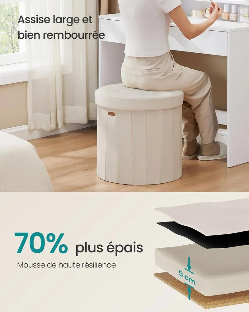 Taburete de almacenaje plegable