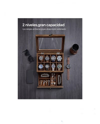 Caja de Relojes con 8 Ranuras, Estuche de Relojes
