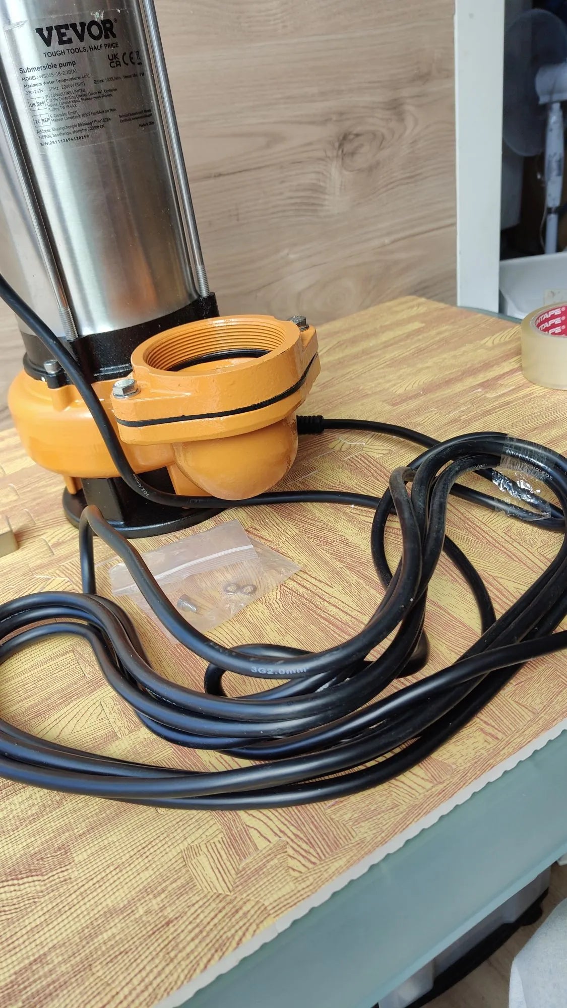 Bomba Sumergible de Aguas Residuales 230V, 60000L/H