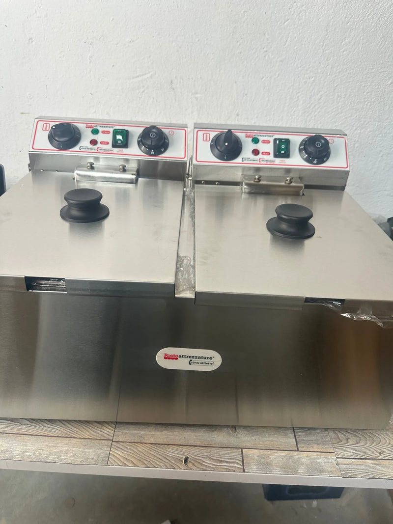 Freidora eléctrica de doble cuba