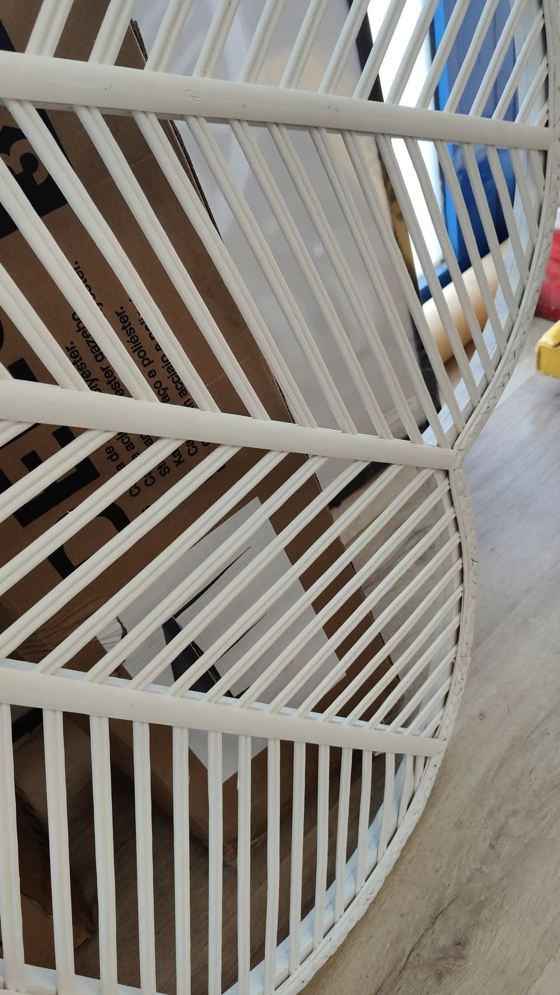 Cabecero Cama Madera Bambú Blanco