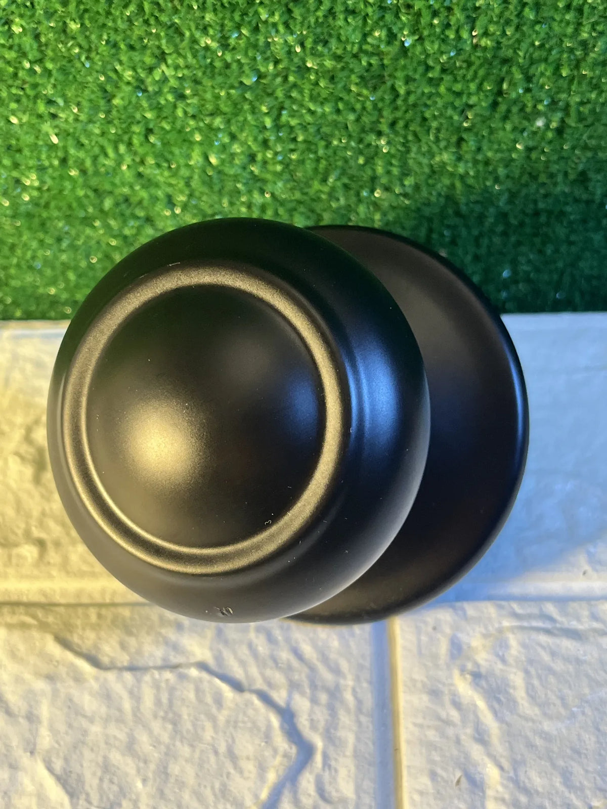 Pomo fijo para puerta entrada negro