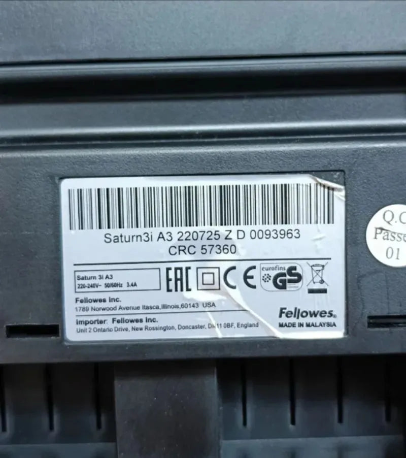 Plastificadora de documentos Fellowes Saturn
