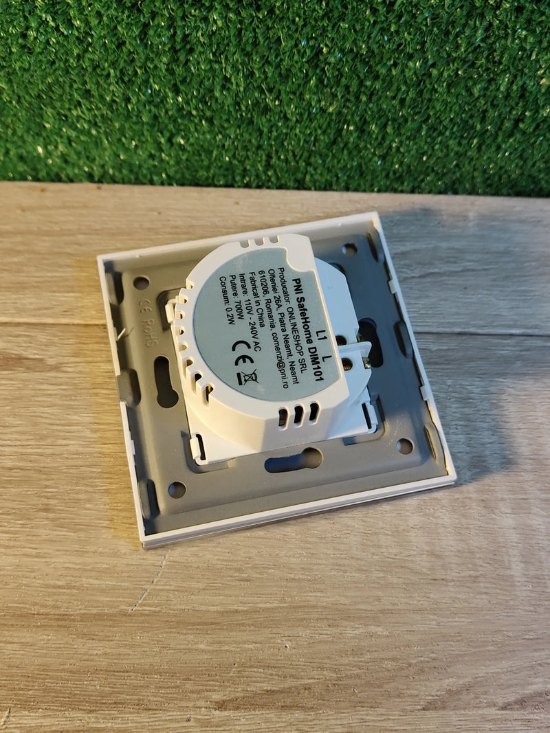 Interruptor único con sensor táctil y de atenuación