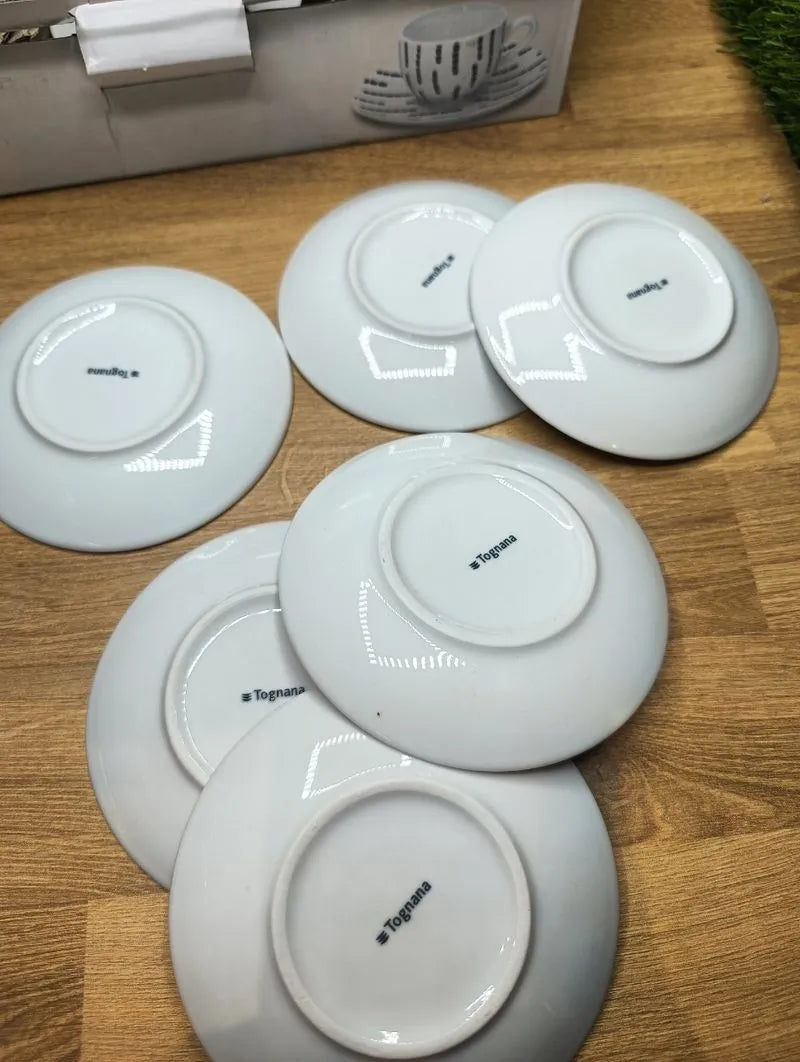 Juego de 6 tazas de café con plato