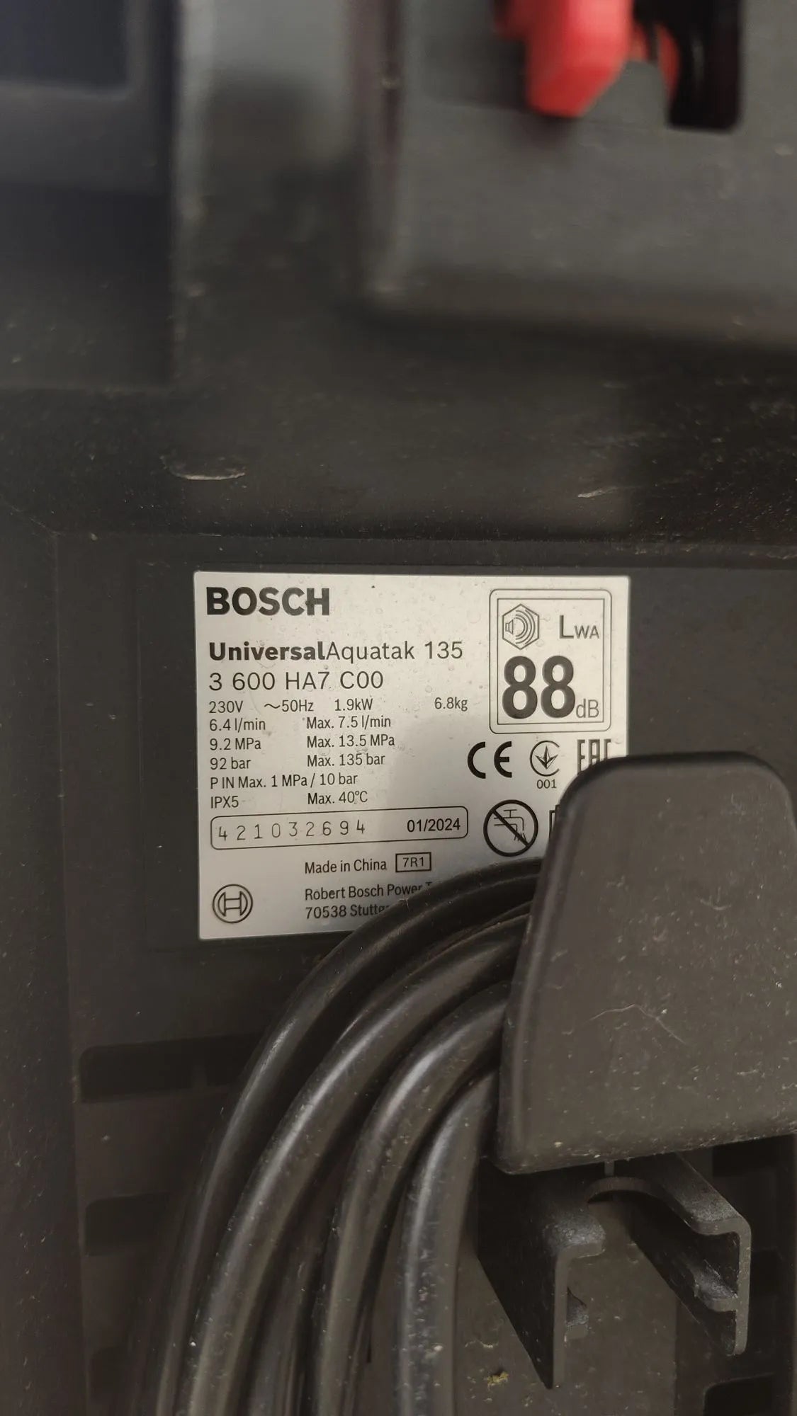 Bosch limpiadora de Alta presión UniversalAquatak 135