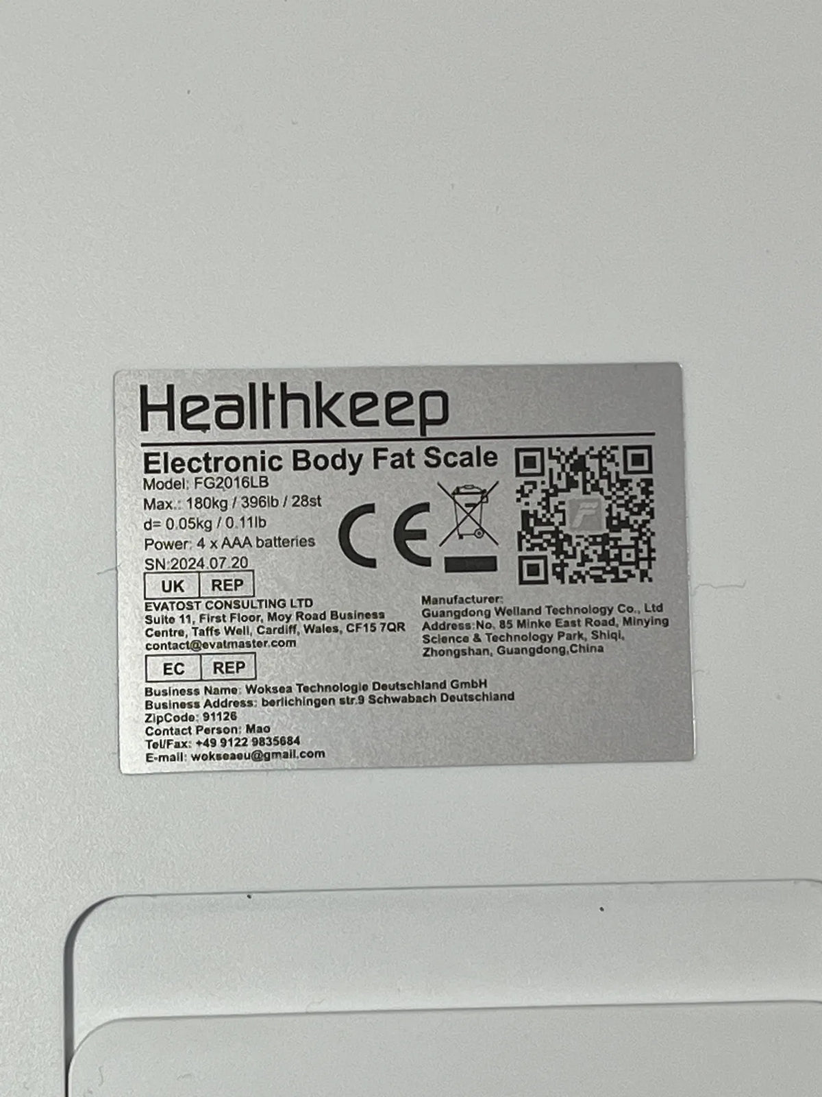 Báscula Grasa Corporal Healthkeep