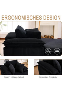 sofá de estilo interior de 46 cm de altura con diseño sin marco