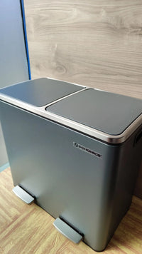 Cubo de basura, 2 compartimentos interiores de plástico (2 x 40 L)