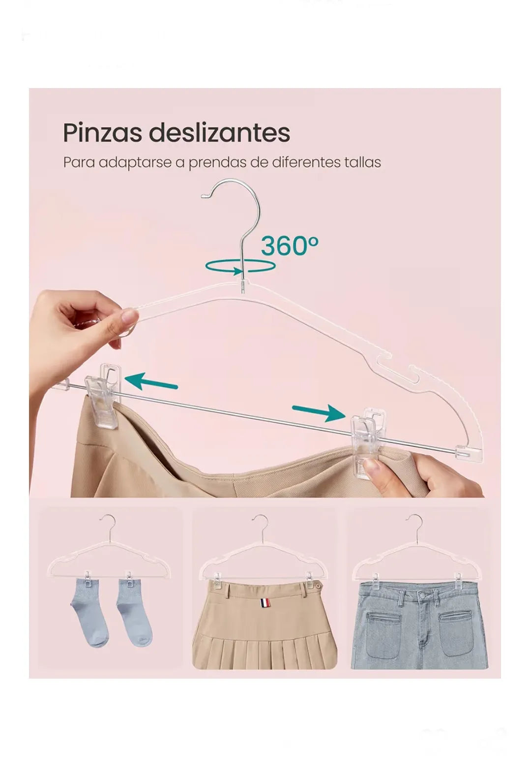 Perchas para Pantalones, 30 Perchas de Plástico