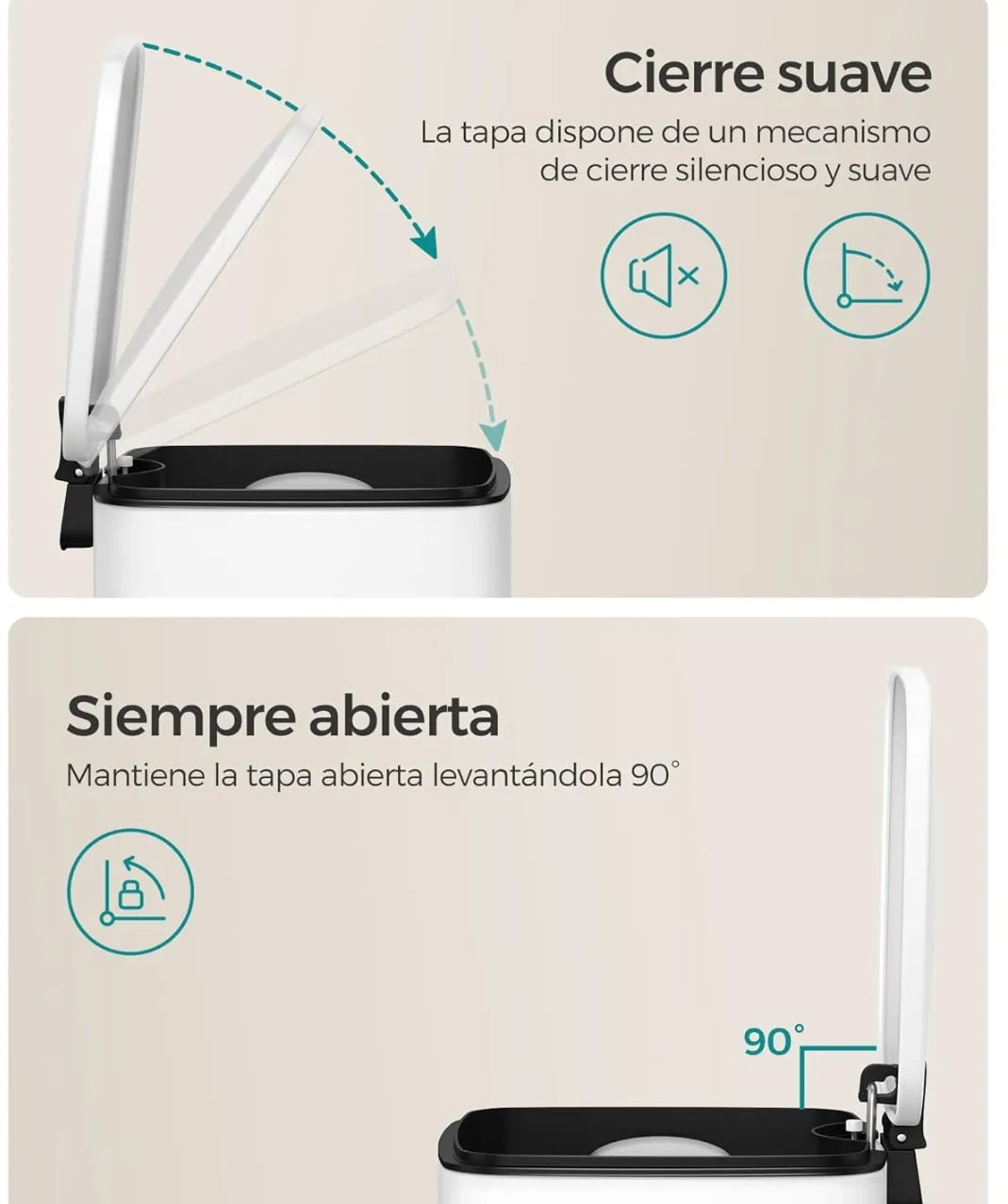 Cubo de basura de baño 6L