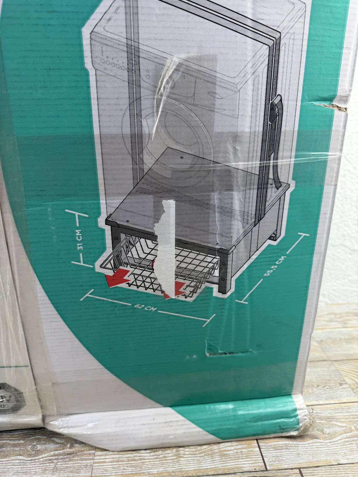 Base Elevadora Lavadora y Secadora Meliconi con Cesta Extraíble