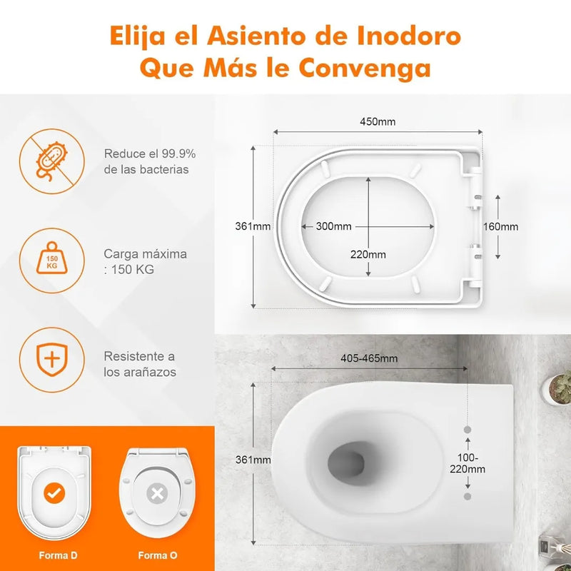 Asiento de inodoro de cierre suave - Ibergrif