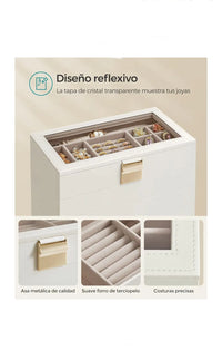 Caja Joyero Apilable, Caja de Joyas de 6 Capas Grande