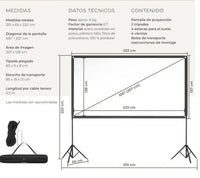 Pantalla para proyector portátil