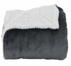 Manta reversible gris oscuro con lana