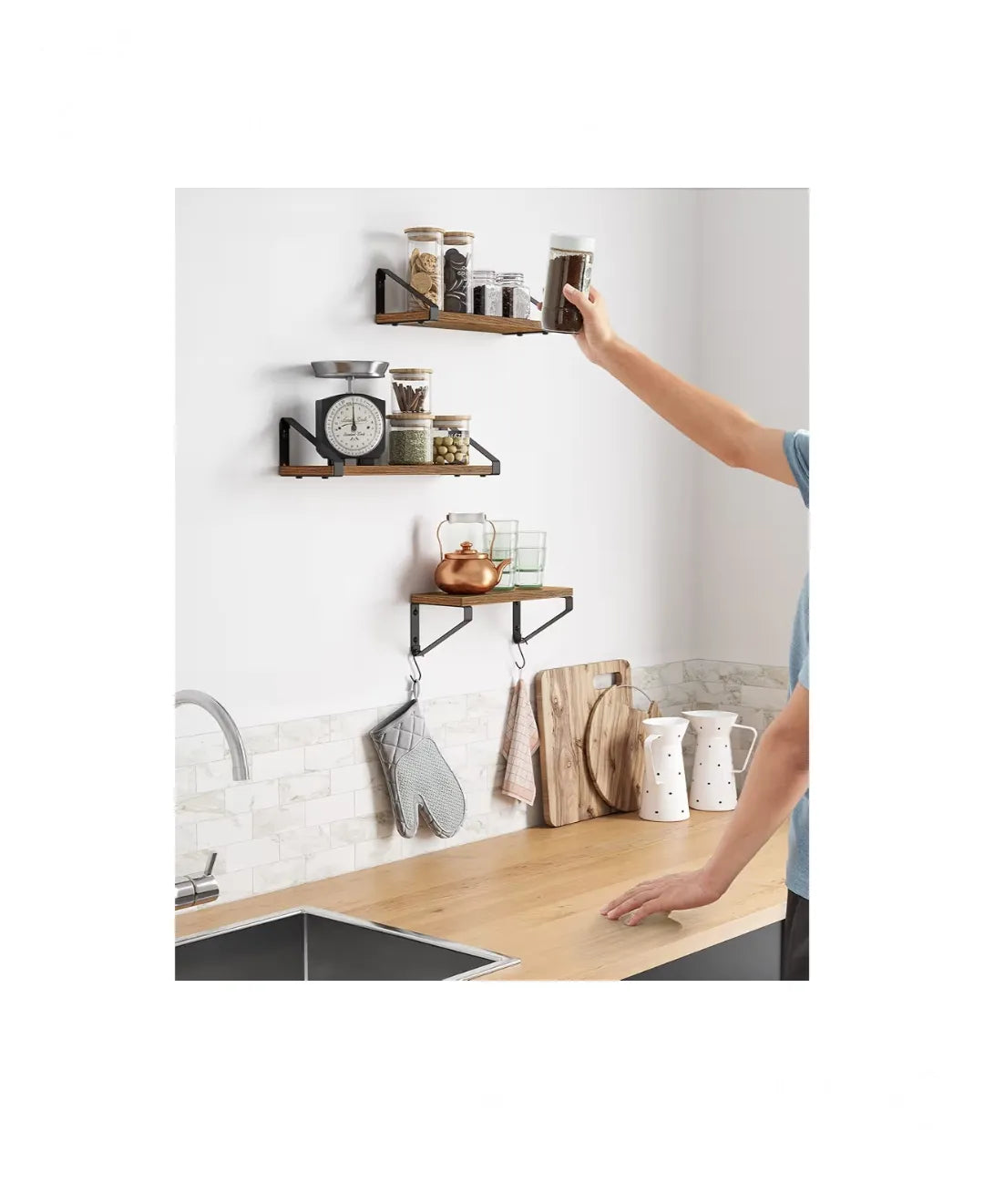 Estantes de pared, estantes flotantes, juego de 3