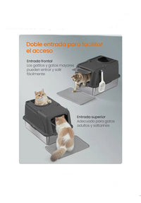 Caja de Arena de Acero Inoxidable para Gatos