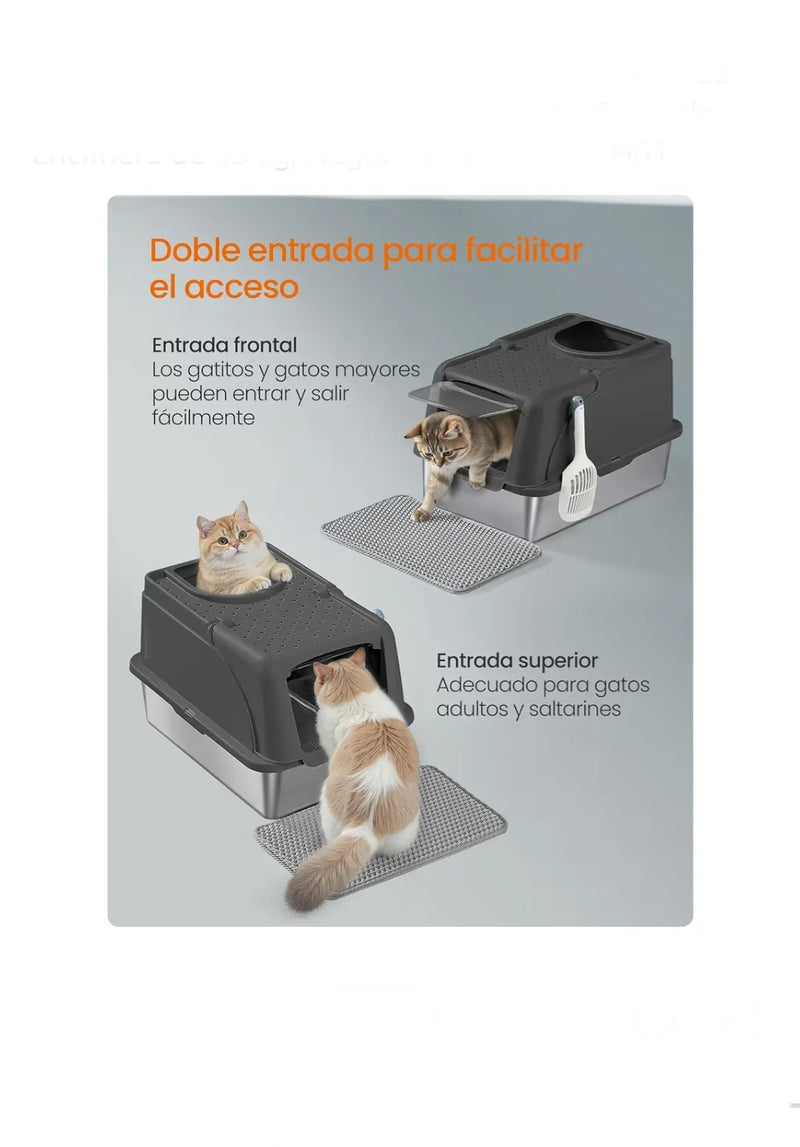 Caja de Arena de Acero Inoxidable para Gatos