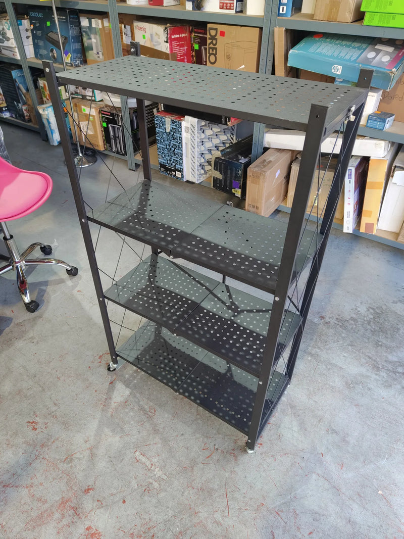 Estante de metal plegable con ruedas - Organize