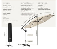 Parasol con luces led