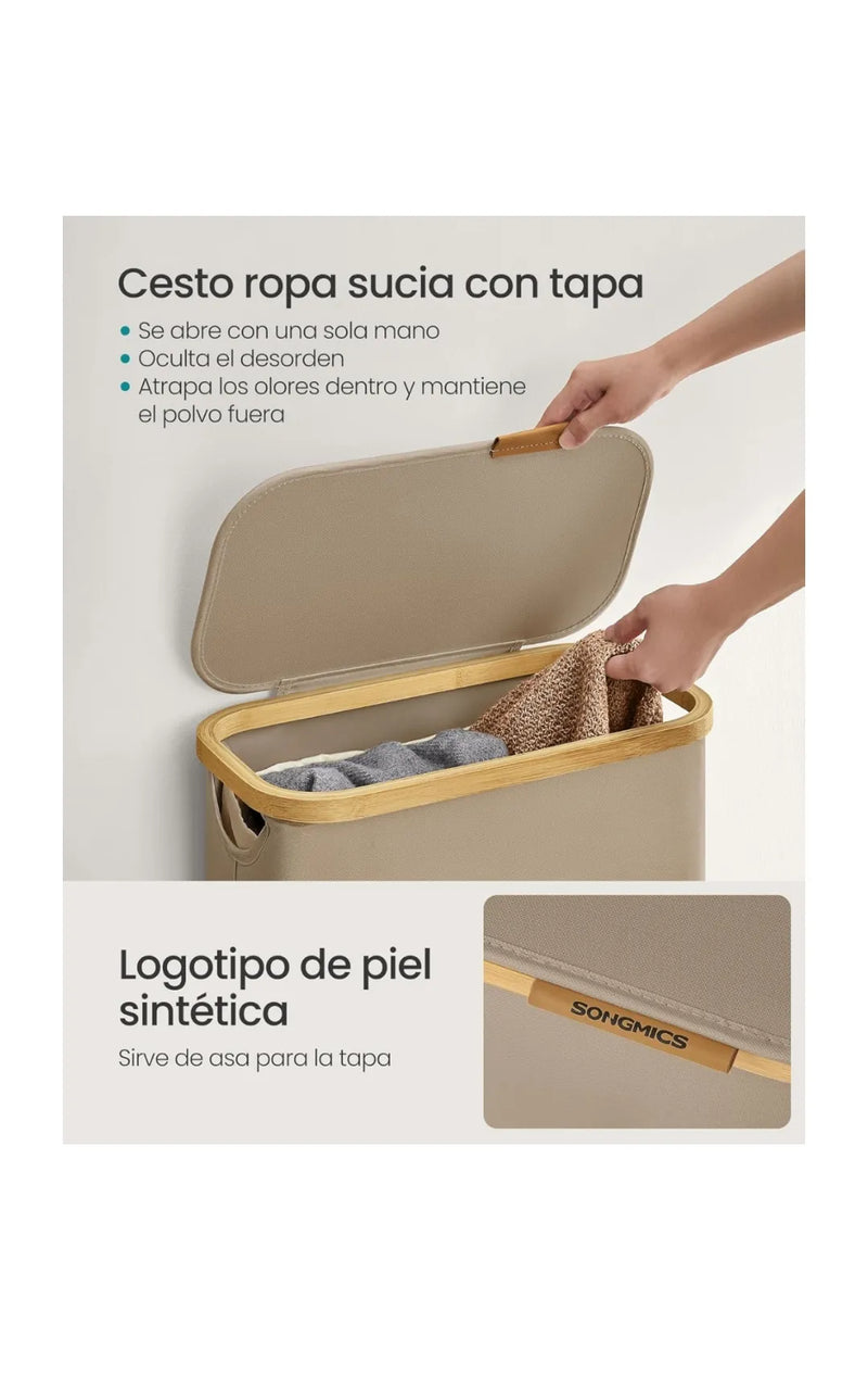 Cesto de Ropa Sucia con Tapa, Cesta Ropa Sucia Delgada