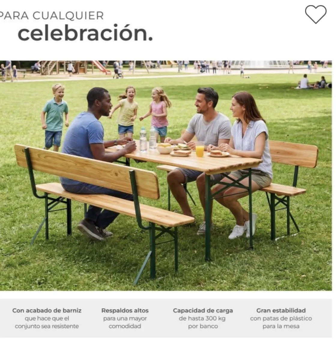 Conjunto de mesa y bancos