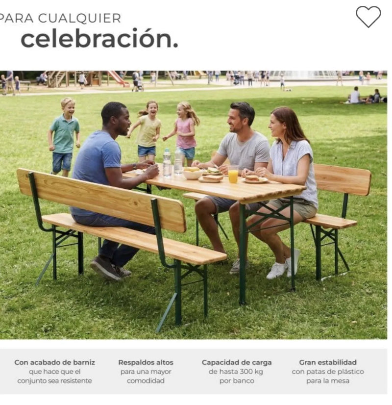 Conjunto de mesa y bancos