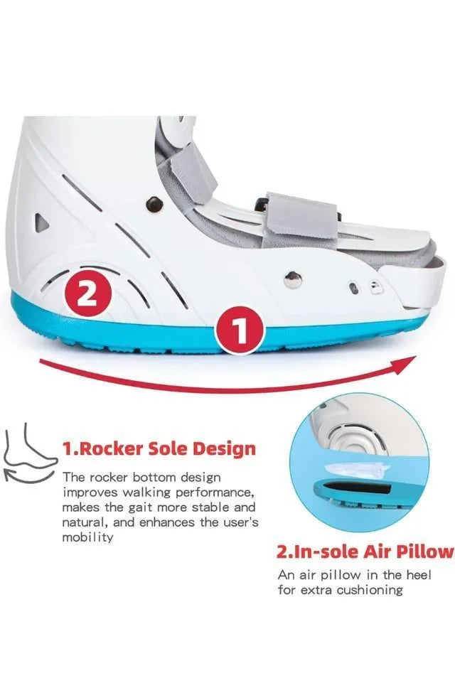 Bota inflable para caminar, bota de fractura larg
