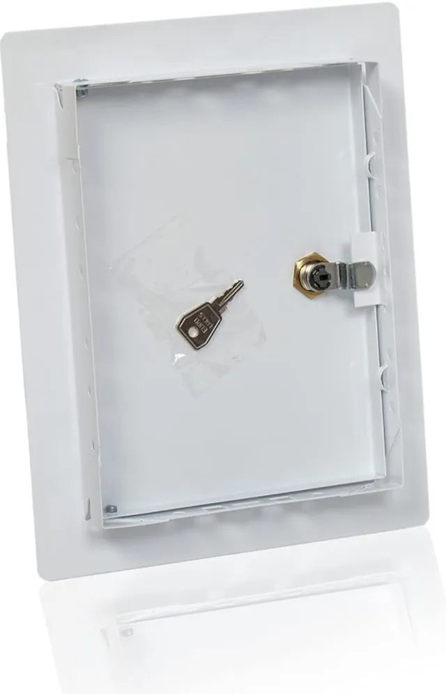 Chapa de acero blanca con cerradura