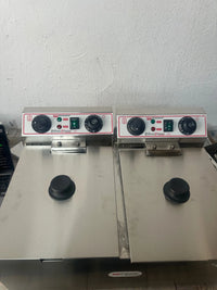 Freidora eléctrica de doble cuba