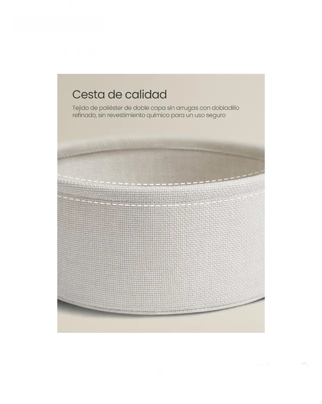 Mesa Auxiliar, Mesa Lateral Redonda con Cesta de Tela,