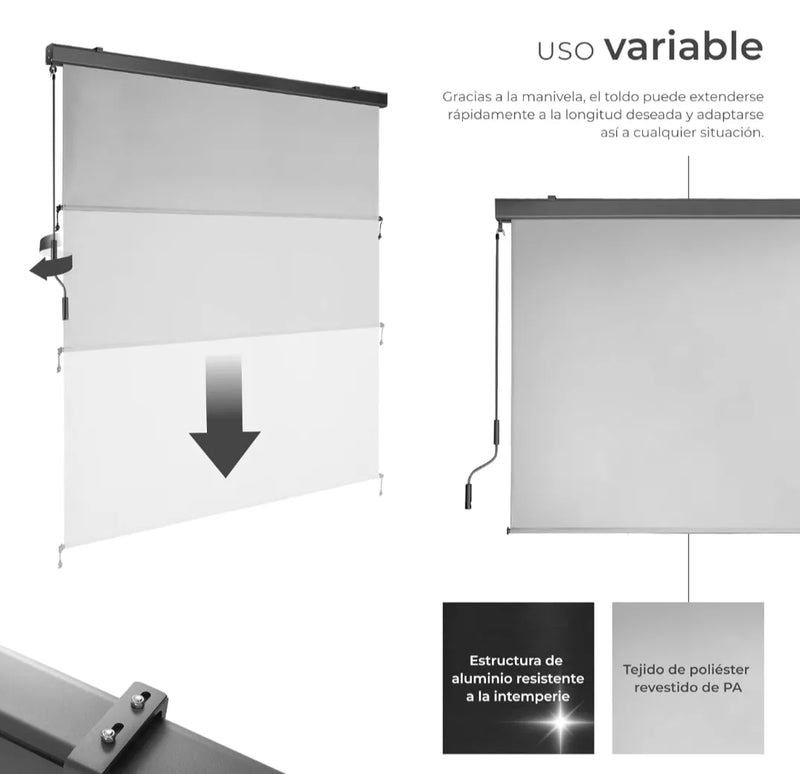 Toldo vertical exterior enrollable