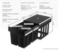 Cubo de basura extraible