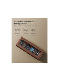 Caja para reloj con 6 compartimentos