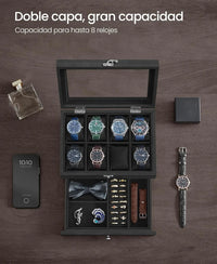 Caja de relojes con 8 ranuras